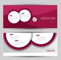 Banner for advertisement. Flyer design or web template set. Vector illustration commercial promotion background. Pink color.