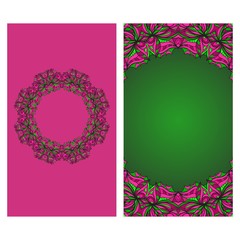 Design Vintage Cards With Floral Mandala Pattern And Ornaments. Vector Template. Islam, Arabic, Indian, Mexican Ottoman Motifs.