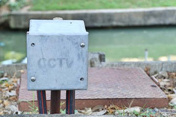 Wiring closet box in park