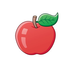 Red apple fruit vector isolated