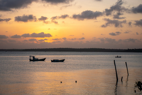 sunset on lake