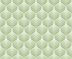 Vector Geometric Leaf Seamless Pattern. Abstract leaves texture.