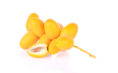 date palm fresh fruit on white background