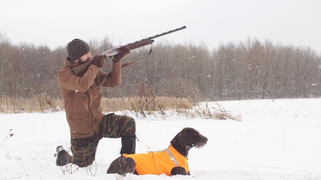 sharpshooter with his best friend. talented gunner with rifle