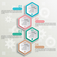 Abstract 3D Paper Infographics. Business template .Vector illustration