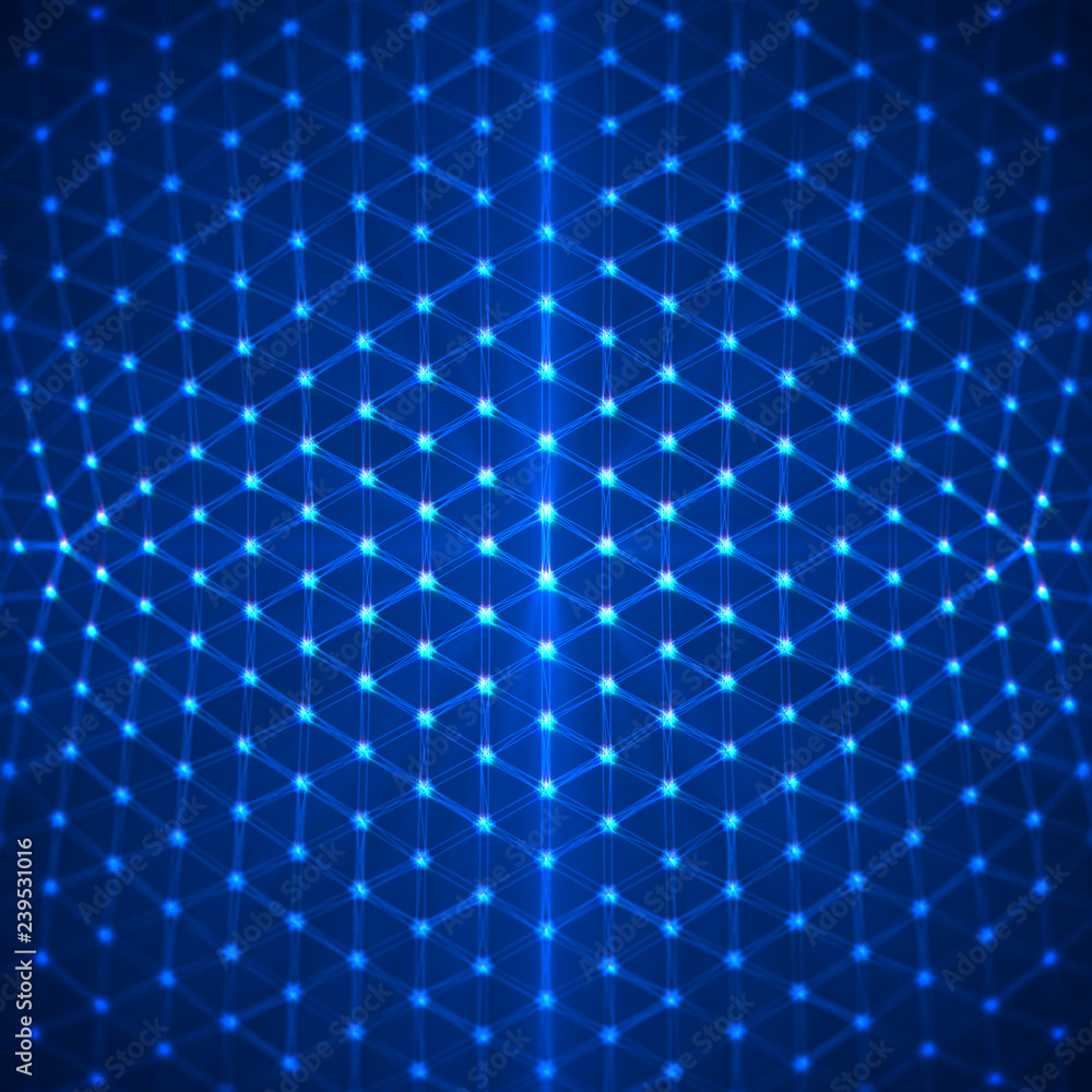 Poster abstract geometric figure with multiple connections.