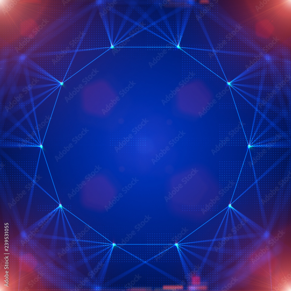 Poster abstract geometric figure with multiple connections.