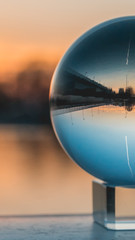 Smartphone HD wallpaper of crystal ball sunset shot near Plattling - Bavaria - Germany