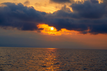 sunset over sea