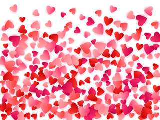 Red flying hearts bright love passion  background.