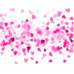 Hearts confetti flying vector background 