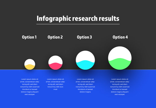 Infographic Circles With Color Waves Layout