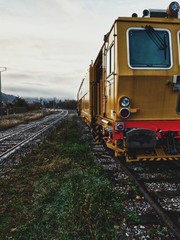 Obraz premium old train on railway