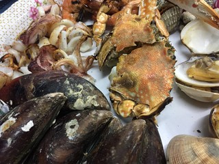 Detalle de mariscada