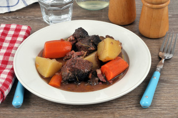 L'assiette de bœuf bourguignon 