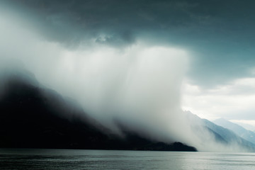 Unwetter am Brienzer See in der Schweiz