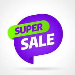Sale banner template design, Super sale best offer. End of season. Vector illustration.