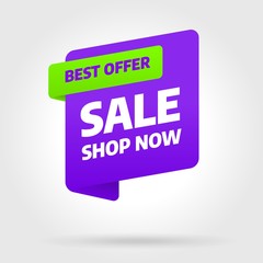 Sale banner template design, Big sale best offer. End of season. Vector illustration.