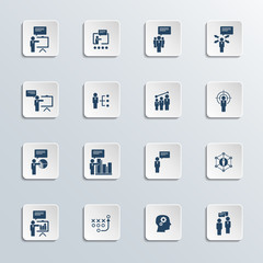 Training. Business training vector icon set.