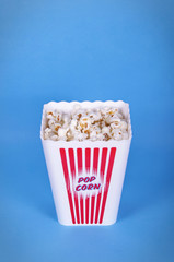 Striped box with popcorn