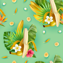 Tropical Plants Banana Pattern