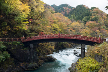 Red bridge in Japan