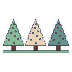 Christmas trees isolated