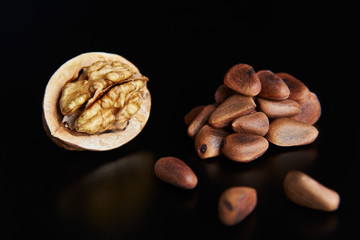 walnuts and pine nuts