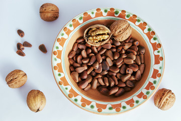 walnuts and pine nuts
