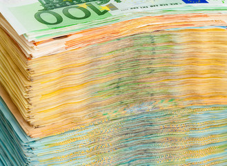 texture, stack of euro money banknotes