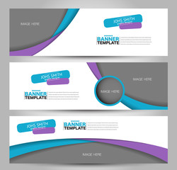 Banner template. Abstract background for design,  business, education, advertisement. Blue and purple color. Vector  illustration.