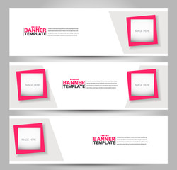 Banner template. Abstract background for design,  business, education, advertisement. Pink color. Vector  illustration.