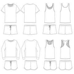 Vector template for Women's Pajama Combinations