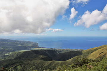 Martinique, le mer des caraïbes vue de la montagne pelée