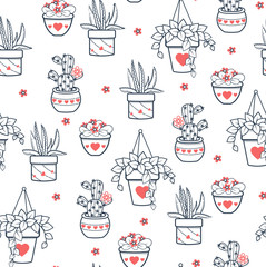 background Seamless pattern  houseplant