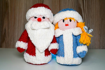 Christmas toys Santa Claus and Snow Maiden. New Year.