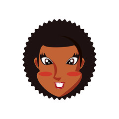 head of young woman black avatar character