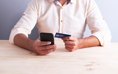 bank card businessman phone