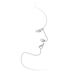 Girl s face one line
