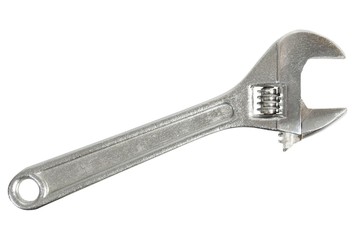 Adjustable wrench on white