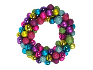 Christmas wreath on white
