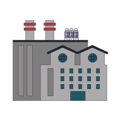 Naklejka premium Factory industry building isolated