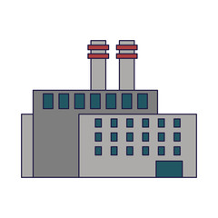 Factory industry building isolated