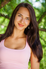Fototapeta premium Portrait of beautiful young happy woman
