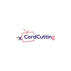 Fototapeta premium cordcutting logo tv cable vector icon illustration
