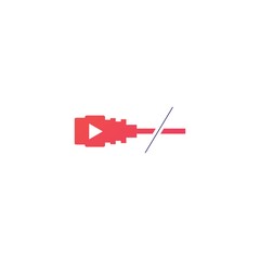 cordcutting logo tv cable vector icon illustration