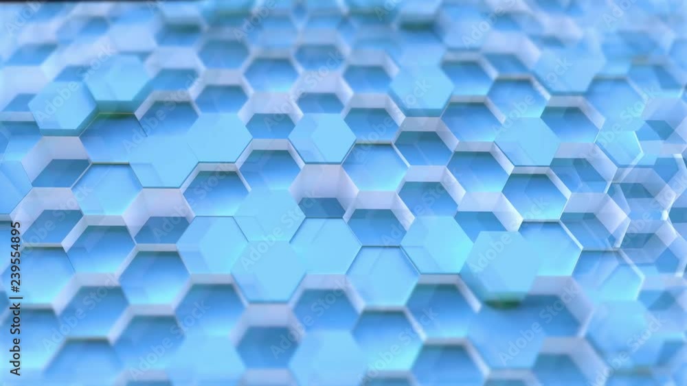 Wall mural scifi technology hexagon pattern background - seamless 4k loop