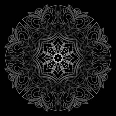 Ethnic ornamental mandala. Decorative design element. Vector illustration.