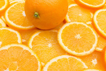 Whole Orange with Slices - Room for Text