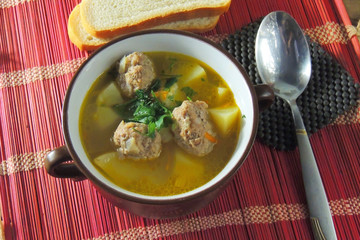 soup with meatballs